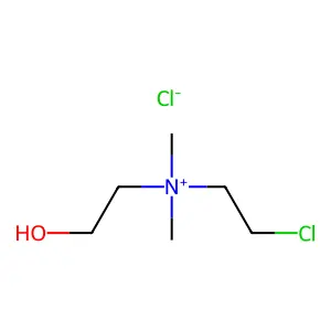 N-2-Chloroethyl-N,N-dimethyl-N-2-hydroxyethylammonium chloride structure