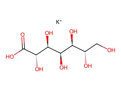 (2xi)-D-Gluco-heptonic acid, potassium salt structure