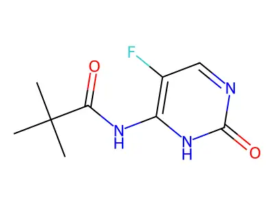 N-(5-fluoro-2-oxo-1H-pyrimidin-6-yl)-2,2-dimethylpropanamide structure