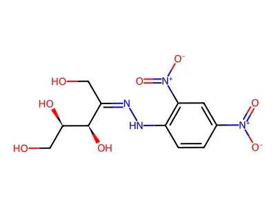 (2R,3R)-4-[(2,4-dinitrophenyl)hydrazinylidene]pentane-1,2,3,5-tetrol structure