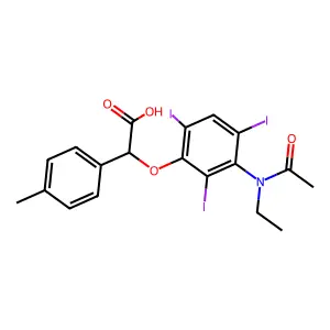 Acetic acid, 2-(3-(N-ethylacetamido)-2,4,6-triiodophenoxy)-2-(p-tolyl)- structure