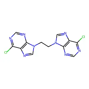 6-Chloro-9-[2-(6-chloropurin-9-yl)ethyl]purine structure