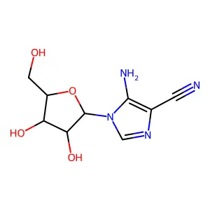 5-Amino-1-[3,4-dihydroxy-5-(hydroxymethyl)oxolan-2-yl]imidazole-4-carbonitrile structure