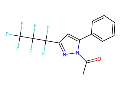 1-Acetyl-3-(heptafluoropropyl)-5-phenyl-1H-pyrazole structure