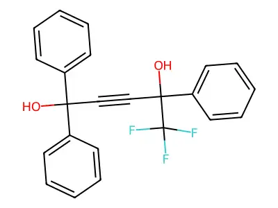 1,1,1-Trifluoro-2,5,5-triphenylpent-3-yne-2,5-diol structure