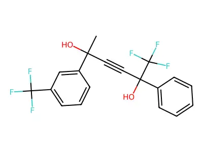 2-[3-(Trifluoromethyl)phenyl]-5-phenyl-6,6,6-trifluorohex-3-yne-2,5-diol structure