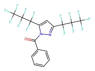 1-Benzoyl-3,5-bis(heptafluoropropyl)pyrazole structure