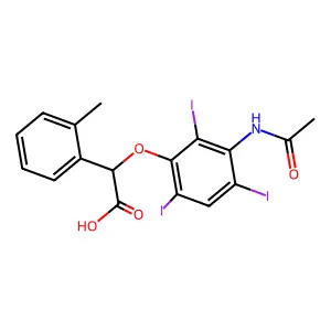 Acetic acid, 2-(3-acetamido-2,4,6-triiodophenoxy)-2-(o-tolyl)- structure