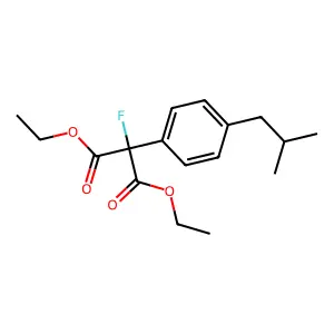 Malonic acid, fluoro-p-isobutylphenyl-, diethyl ester structure