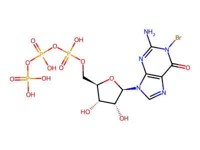 8-Bromoguanosine triphosphate structure