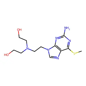 2,2'-({2-[2-Amino-6-(methylsulfanyl)-9h-purin-9-yl]ethyl}imino)diethanol structure