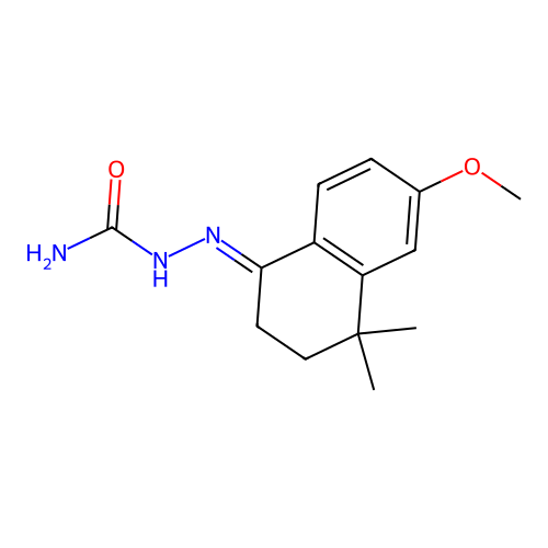 [(E)-(6-methoxy-4,4-dimethyl-2,3-dihydronaphthalen-1-ylidene)amino]urea structure