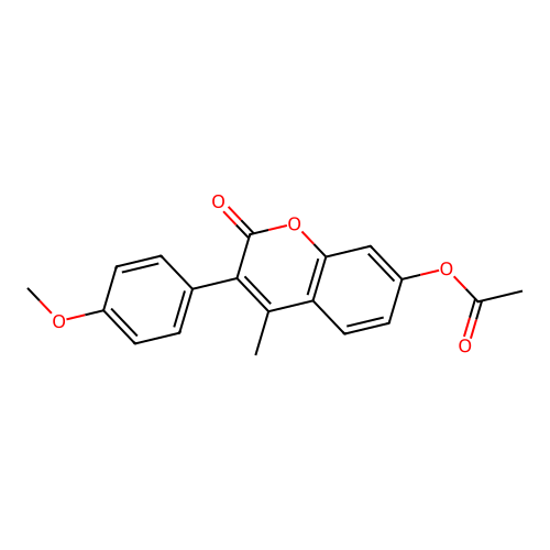 3-(4-methoxyphenyl)-4-methyl-2-oxo-2H-chromen-7-yl acetate structure