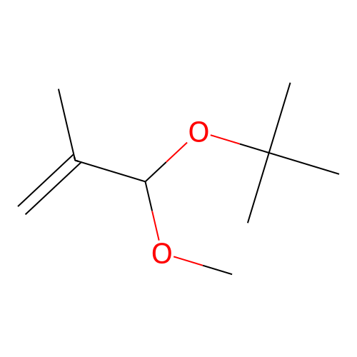 Methacrylaldehyde, tert-butyl methyl acetal structure