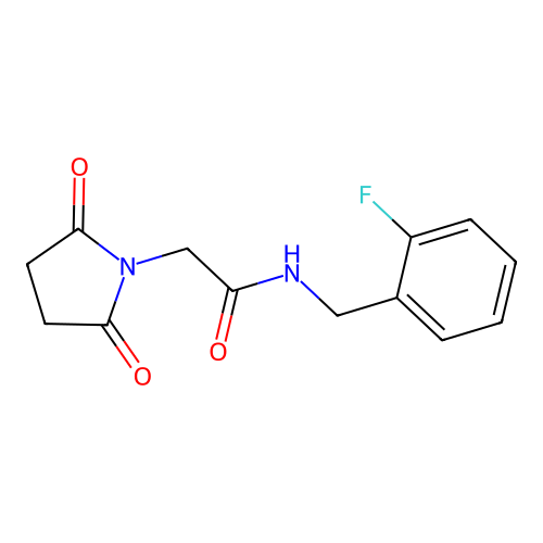 2-(2,5-dioxopyrrolidin-1-yl)-N-[(2-fluorophenyl)methyl]acetamide structure