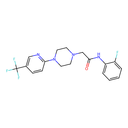 N-(2-fluorophenyl)-2-[4-[5-(trifluoromethyl)pyridin-2-yl]piperazin-1-yl]acetamide structure