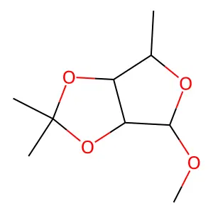 Methyl 5-deoxy-2,3-O-isopropylidene-beta-D-ribofuranoside structure