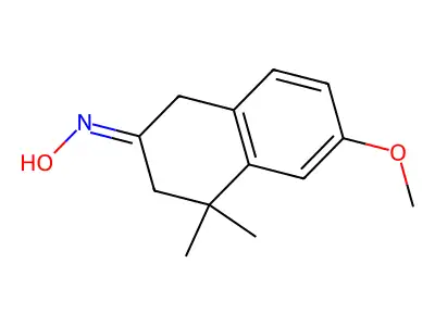 N-(6-methoxy-4,4-dimethyl-1,3-dihydronaphthalen-2-ylidene)hydroxylamine structure