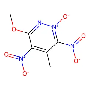 3-Methoxy-5-methyl-4,6-dinitro-1-oxidopyridazin-1-ium structure
