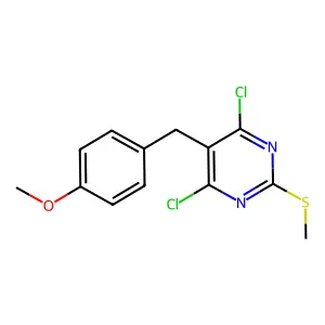 4,6-Dichloro-5-(4-methoxybenzyl)-2-(methylthio)pyrimidine structure