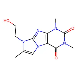 8-(2-hydroxyethyl)-1,3,7-trimethyl-1H-imidazo[2,1-f]purine-2,4(3H,8H)-dione structure