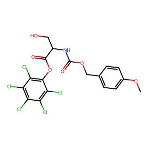 Pentachlorophenyl N-[[(4-methoxyphenyl)methoxy]carbonyl]-L-serinate structure