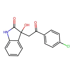 3-[2-(4-chlorophenyl)-2-oxoethyl]-3-hydroxy-1,3-dihydro-2H-indol-2-one structure