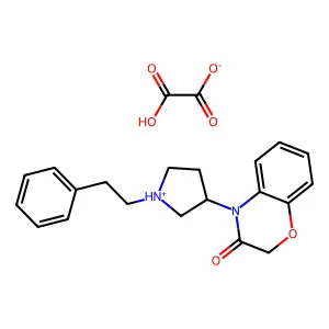 2H-1,4-Benzoxazin-3(4H)-one, 4-(1-phenethyl-3-pyrrolidinyl)-, oxalate (1:1) structure