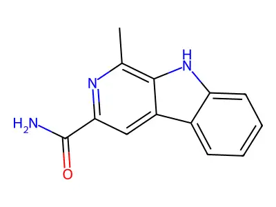 9H-Pyrido(3,4-b)indole, 3-carbamoyl-1-methyl- structure
