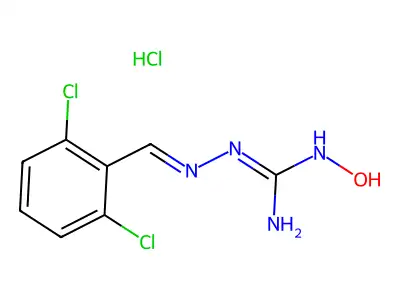 3-[(2,6-dichlorophenyl)methylene]-N-hydroxycarbazamidine monohydrochloride structure