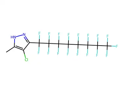 C12H4ClF17N2 structure