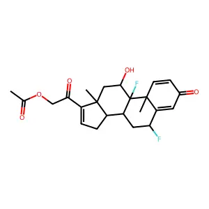6alpha,9-Difluoro-11beta,21-dihydroxypregna-1,4,16-triene-3,20-dione 21-acetate structure
