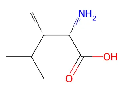 2-Amino-3,4-dimethylpentanoic acid structure