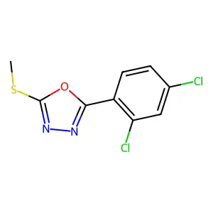 2-(2,4-Dichlorophenyl)-5-(methylsulfanyl)-1,3,4-oxadiazole structure
