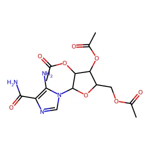 [3,4-Diacetyloxy-5-(5-amino-4-carbamoylimidazol-1-yl)oxolan-2-yl]methyl acetate structure