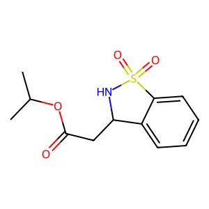 1,2-Benzisothiazole-3-acetic acid, 2,3-dihydro-, 1-methylethyl ester,1,1-dioxide structure