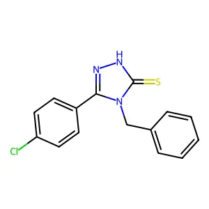 4-Benzyl-5-(4-chlorophenyl)-4H-1,2,4-triazole-3-thiolate structure