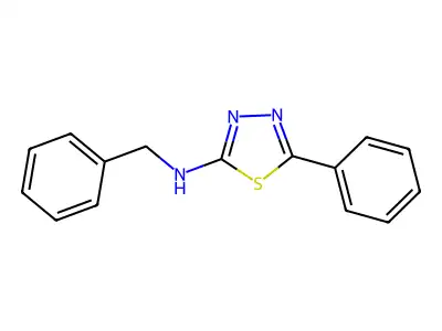 1,3,4-Thiadiazol-2-amine, 5-phenyl-N-(phenylmethyl)- structure