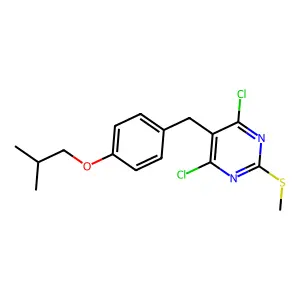 4,6-Dichloro-5-[[4-(2-methylpropoxy)phenyl]methyl]-2-methylsulfanylpyrimidine structure
