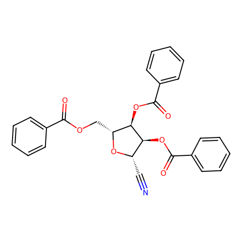 2,3,5-Tri-O-benzoyl-beta-D-ribofuranosyl cyanide structure