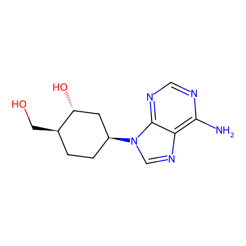 (1R,2S,5S)-5-(6-aminopurin-9-yl)-2-(hydroxymethyl)cyclohexan-1-ol structure