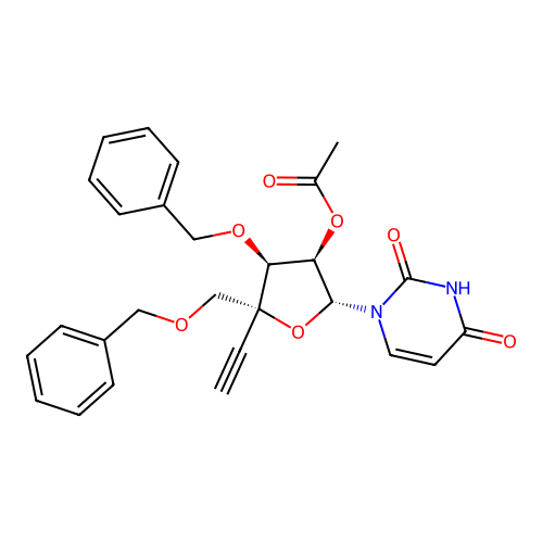 4'-C-ethynyl-2'-O-acetyl-3',5'-di-O-benzyluridine structure
