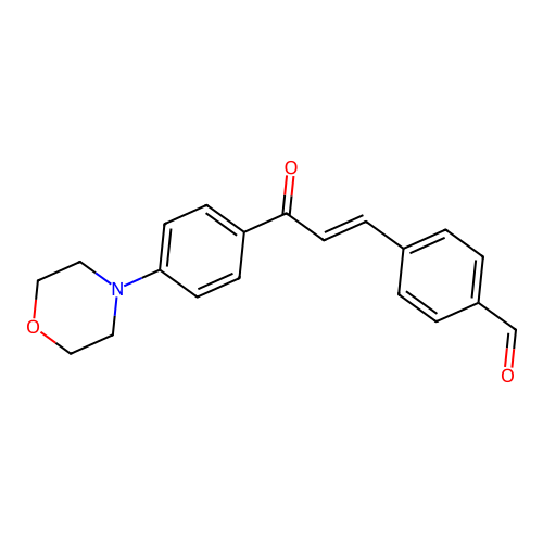 4-[(E)-3-(4-morpholin-4-ylphenyl)-3-oxoprop-1-enyl]benzaldehyde structure