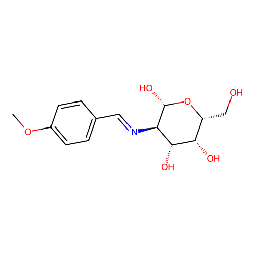 2-Amino-2-deoxy-N-(4-methoxybenzylidene)-beta-D-galactopyranose structure