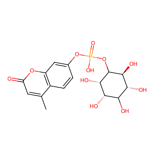 4-Methyl-2-oxo-2H-chromen-7-yl ((1R,2S,3R,4R,5S,6S)-2,3,4,5,6-pentahydroxycyclohexyl) hydrogen phosphate structure