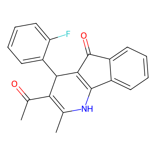 1-[4-(2-fluorophenyl)-5-hydroxy-2-methyl-4H-indeno[1,2-b]pyridin-3-yl]ethanone structure