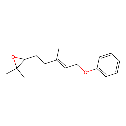 2,2-dimethyl-3-[(E)-3-methyl-5-phenoxypent-3-enyl]oxirane structure