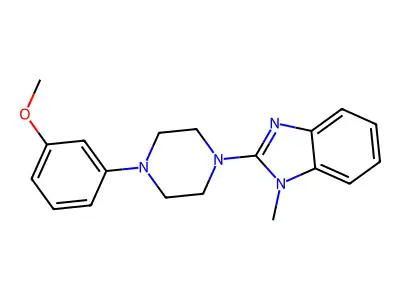 2-[4-(3-methoxyphenyl)piperazin-1-yl]-1-methyl-1H-1,3-benzodiazole structure