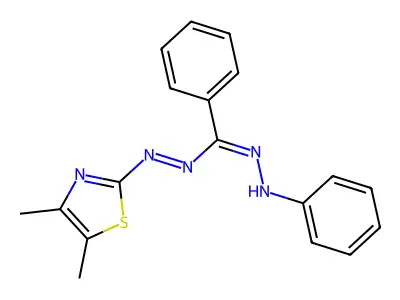 1-(4,5-Dimethylthiazol-2-yl)-3,5-diphenylformazan structure
