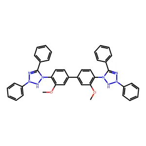 1,1'-(3,3'-Dimethoxy-4,4'-biphenylylene)bis(3,5-diphenylformazane) structure